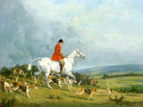 Fine Lithograph on Stretched Canvas of a Hunting Scene "Full Cry"