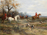 Fine Oleograph on Canvas of Huntsmen & Hounds aft. Heywood Hardy