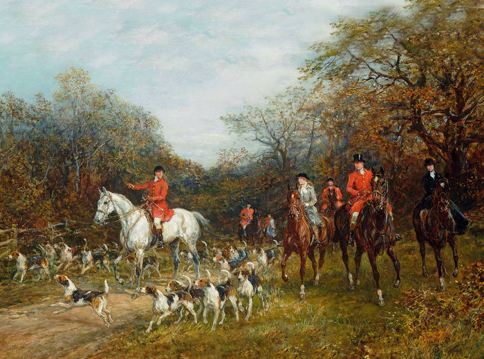 Oleograph on Canvas of a Huntsman & Hounds 