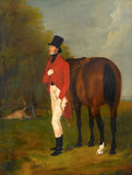 Oleograph on Canvas of a Huntsman and Horse