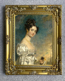 Superb  Portrait Oleograph on Canvas of a Lady aft. Thomas Lawrence