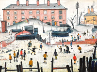 Stunning Oleograph on Canvas of a Cricket Match after L.S.Lowry