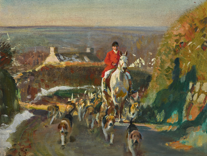 Oleograph on Canvas of a Hunting Scene - 