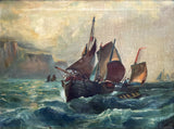 Superb C19th Victorian Oil on Canvas - Shipping off the Coast - W.Webb 1895 SOLD