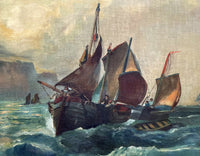 Superb C19th Victorian Oil on Canvas - Shipping off the Coast - W.Webb 1895 SOLD