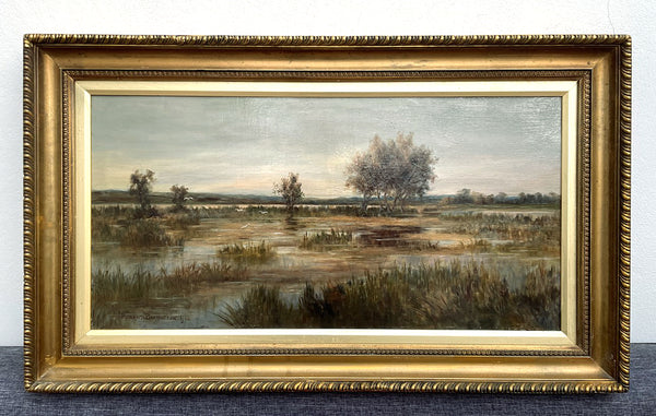 Excellent Edwardian Oil on Canvas - Extensive River Landscape - Rutland Barrington 1902 SOLD