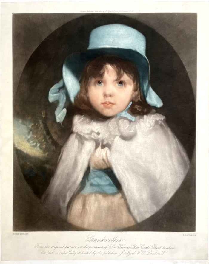 Superb Rare C19th Victorian Coloured Mezzotint 