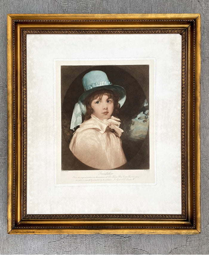 Superb Rare C19th Victorian Coloured Mezzotint 