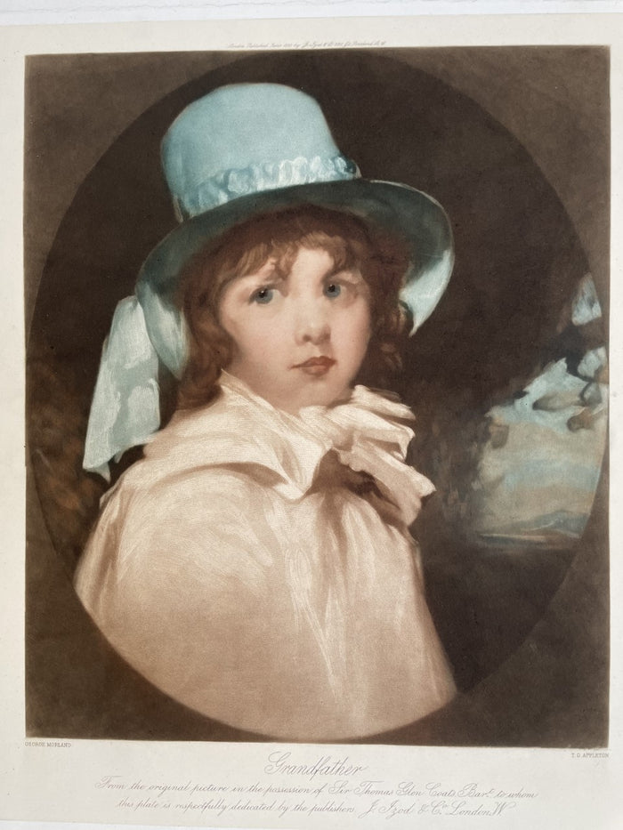 Superb Rare C19th Victorian Coloured Mezzotint 