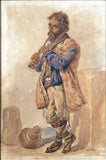 Excellent Mid C19th Victorian Italian School Watercolour of a Peasant