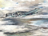 Fine Mid C20th Vintage Watercolour depicting a WW2 Bristol Blenheim Bomber