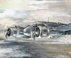Fine Mid C20th Vintage Watercolour depicting a WW2 Bristol Blenheim Bomber