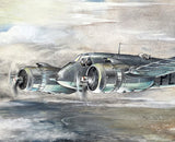 Fine Mid C20th Vintage Watercolour depicting a WW2 Bristol Blenheim Bomber