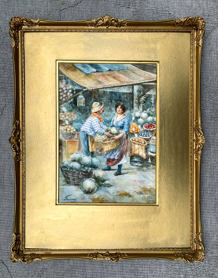 Beautiful Edwardian Italian School Watercolour - 