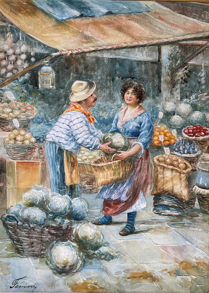 Beautiful Edwardian Italian School Watercolour - 