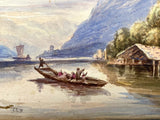 Fine Late C19th Victorian Watercolour - Continental Lake Scene by Edwin Earp (1851-1945)