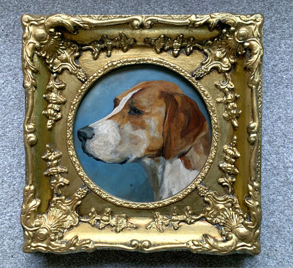 Vintage Oil on Panel of a Foxhound SOLD