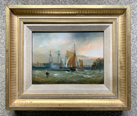 Fabulous Vintage Marine Oil on Board - The Orwell by Robert Moore 1979 SOLD