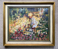 The Enchanted Garden - 1930'3 Oil on Board of a Young Girl - Circle of Dorothea Sharp  SOLD