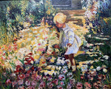 The Enchanted Garden - 1930'3 Oil on Board of a Young Girl - Circle of Dorothea Sharp  SOLD