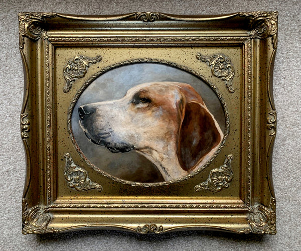 Fine Vintage Oil on Panel of a Foxhound SOLD