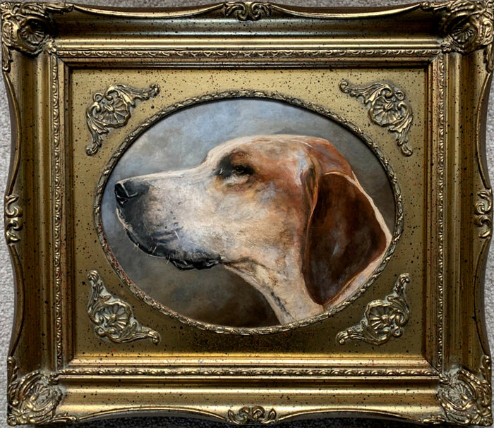 Fine Vintage Oil on Panel of a Foxhound SOLD