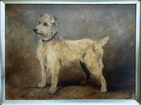 Fine Early C20th Oil on Board of a Rough Coat Terrier SOLD