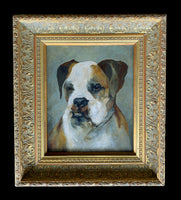 Fine Vintage Oil on Board of a Boxer Dog SOLD