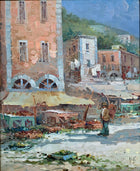 Superb Vintage Mid C20th Oil on Canvas Italian Street Scene by Antonio Devity SOLD