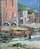 Superb Vintage Mid C20th Oil on Canvas Italian Street Scene by Antonio Devity SOLD