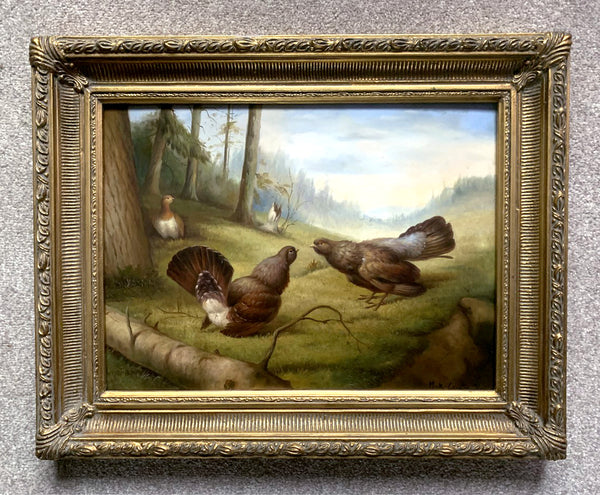 Vintage Sporting Oil on Panel of Capercaillie in the Highlands  SOLD