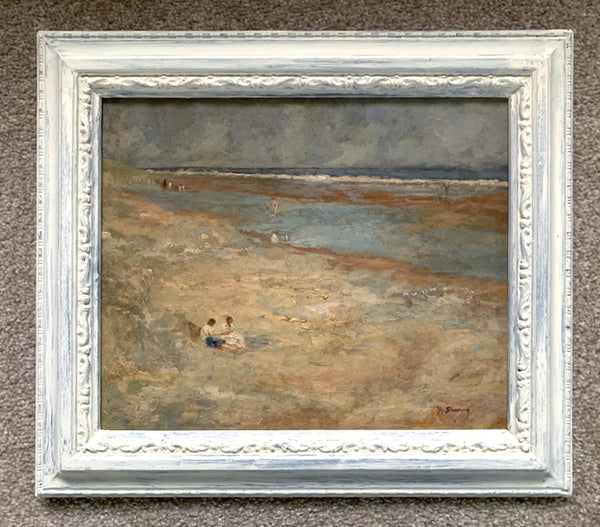 Vintage Oil on Panel of a Beach Scene  SOLD