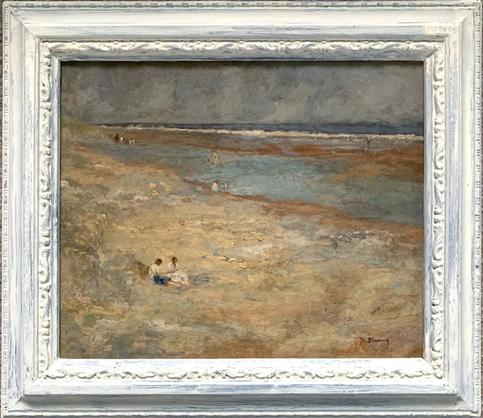 Vintage Impressionist Oil on Panel of a Beach Scene  SOLD