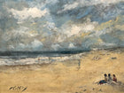 Vintage Impressionist Oil on Panel of a Beach Scene  SOLD