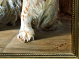 Fabulous large Mid C20th Oil on Canvas of a Trio of King Charles Cavalier Spaniels SOLD