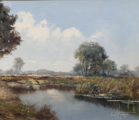 Superb Large Mid C20th River Landscape Oil on Canvas by Erich Zimmermann (1908-2007) SOLD