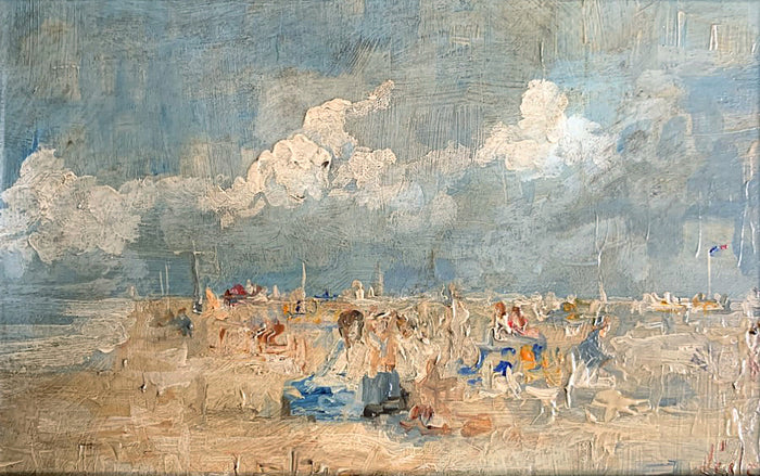 Fine Vintage French Impressionist Beach Scene  SOLD