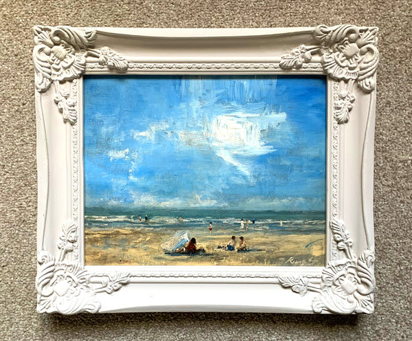 Vintage Oil on Panel of an extensive Beach Scene SOLD