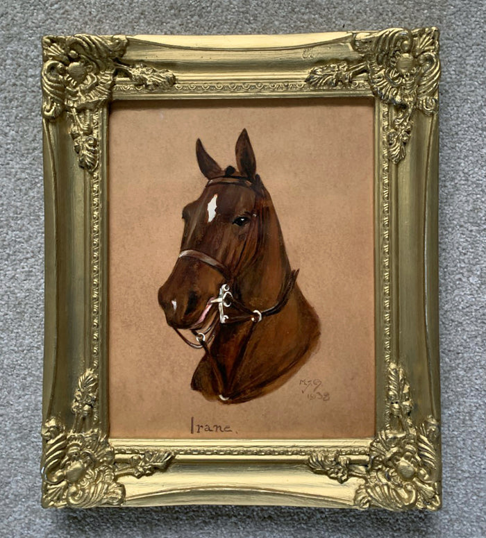 Early C20th Oil Portrait of a Racehorse circa 1938 
