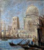 Exquisite Mid C19th Impressionist Oil on Panel - Venetian Canal Scene  SOLD