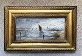 Fine C19th Victorian Dutch School Oil on Wood Panel depicting a Coastal Shipping Scene SOLD