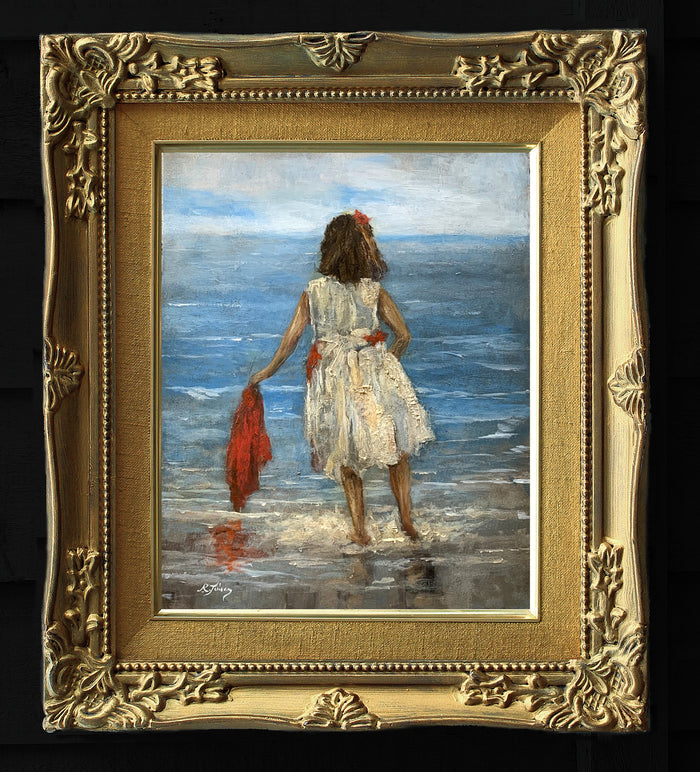 Beautiful Contemporary Oil on Board of a Girl 
