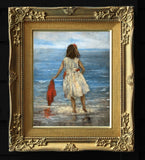 Beautiful Contemporary Oil on Board of a Girl "On the Beach" SOLD