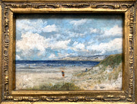 Exquisite Vintage Scottish School Oil on Board - Figures on a Beach  SOLD