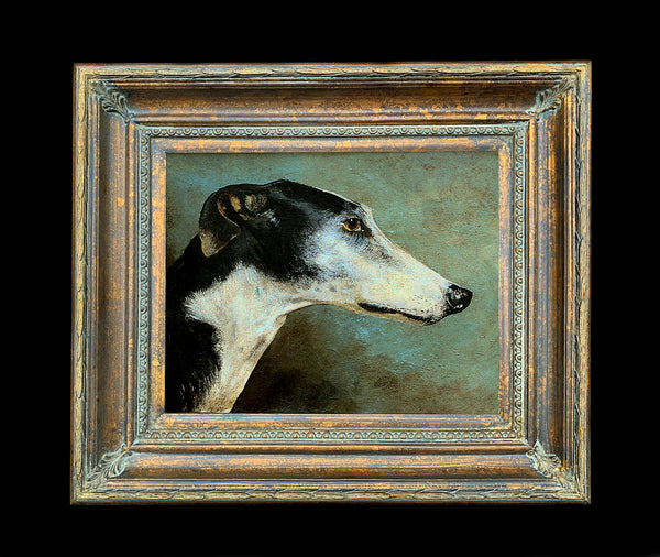 Vintage Oil on Panel of a Greyhound SOLD