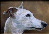 Vintage Oil on Panel Portrait of a Greyhound SOLD