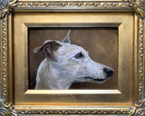 Vintage Oil on Panel Portrait of a Greyhound SOLD