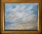 Vintage Oil on Board "Beach Cricket" SOLD