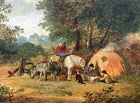 Beautiful C19th English School Victorian Oil on Canvas - A Woodland Gypsy Camp SOLD