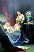Stunning large Vintage Oil on Canvas of a Family Group - Sold